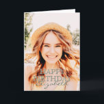 Carte Modern Simple Script Photo voeux d'anniversaire<br><div class="desc">Le design est moderne et simple. Ajoutez une photo personnalisée du célébrant d'anniversaire et ajoutez son nom,  ajoutez un message personnalisé</div>
