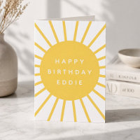 Modern Sunshine | Nom personnalisé Joyeux Annivers