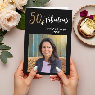 Carte Moderne 50 ans et Fabuleux Photo 50e Anniversaire