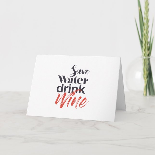 Carte Moderne, amusant, créatif, drôle Sauvez de l'eau B (Devant)