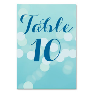 Carte moderne Aqua Blue Mariage Numéro de table