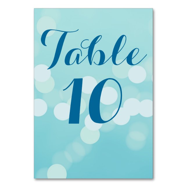Carte moderne Aqua Blue Mariage Numéro de table (Par défaut)
