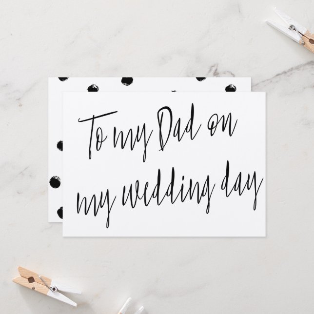 Carte Moderne Chic "À mon père le jour de mon mariage" (Devant/Arrière en situation)