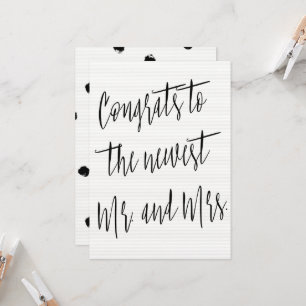 Carte Moderne Chic "Félicitations à la nouvelle Mr et Mr