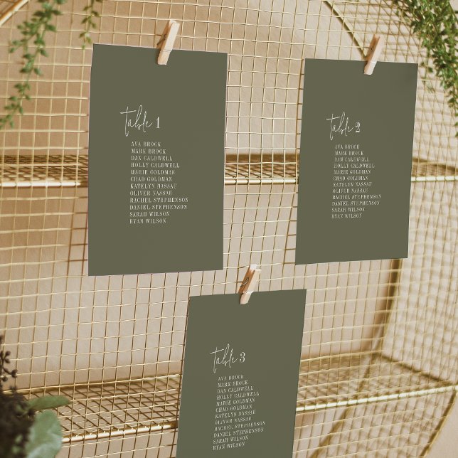 Carte moderne chic Olive Green Seing Cartes (Créateur téléchargé)