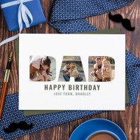 Carte moderne "DAD" Cutout 3 Photo Anniversaire
