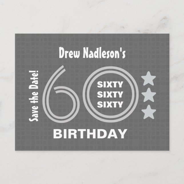 Carte Moderne de 60e Anniversaire A03 (Devant)