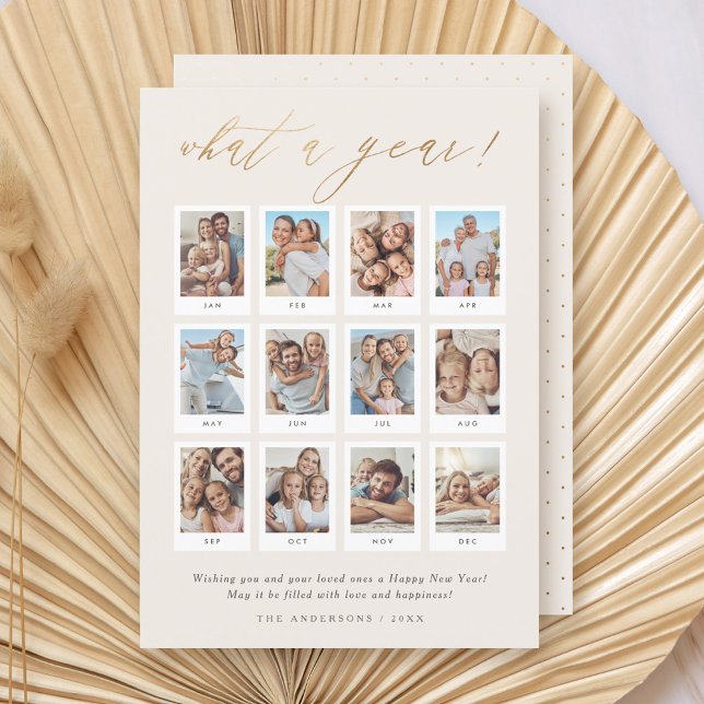 Carte Moderne de Bonne Année 12 Collage de Photos (Créateur téléchargé)