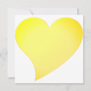 Carte moderne de grand coeur jaune doré joyeux