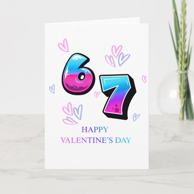 Carte moderne de la Saint-Valentin avec dégradé né (Devant)