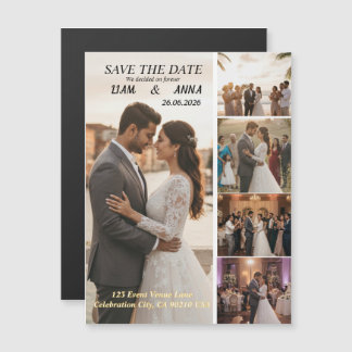Carte moderne de mariage « Save the Date » avec 5