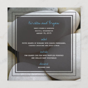 Carte moderne de menu de mariage de photo blanche
