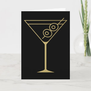 Carte Moderne de milieu de siècle Or 2 Martini olive