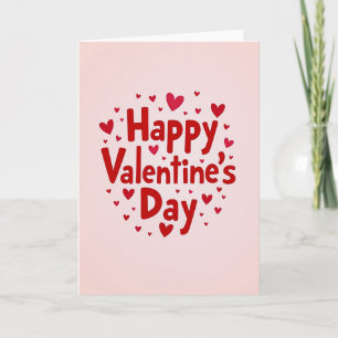 Carte moderne de Saint-Valentin rose