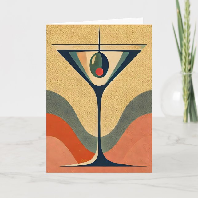 Carte Moderne du milieu du siècle "vague de martini aux  (Devant)
