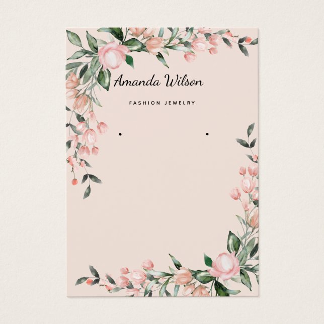 Carte moderne Elegant aquarelle florale (Devant)