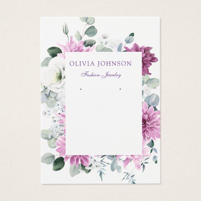 Carte moderne Elegant aquarelle florale (Devant)