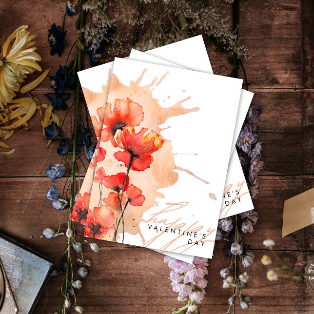 Carte moderne Elegant Chic Floral Valentine (Créateur téléchargé)