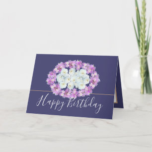 Carte Moderne élégant élégant Simple Chic Floral Anniver