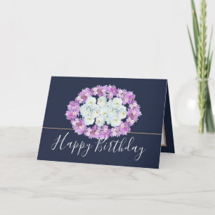 Carte Moderne élégant élégant Simple Chic Floral Anniver