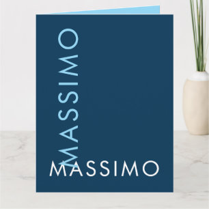 Carte Moderne Élégant Minimaliste Simple Nom Bleu Prussi