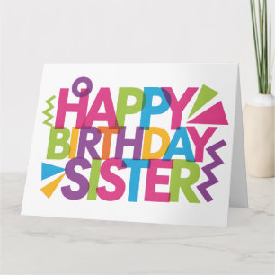 Carte Moderne et vibrant graphique "Joyeux Anniversaire 