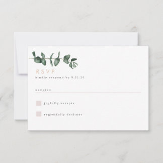 Carte moderne Eucalyptus Green RSVP
