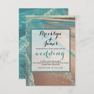 Carte moderne Fade Tropical Beach Sea Mariage Card