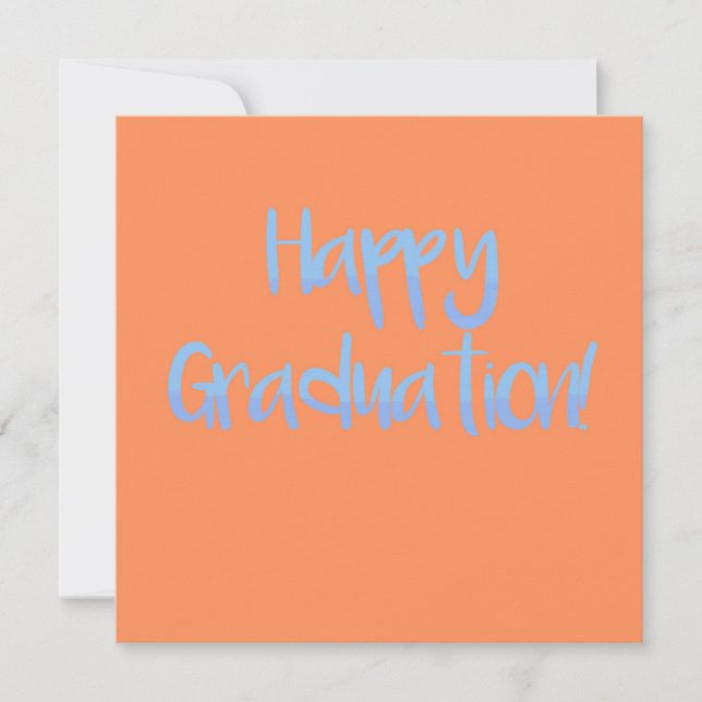 Carte Moderne Fresh Orange et Bleu "Happy Graduation" (Devant)