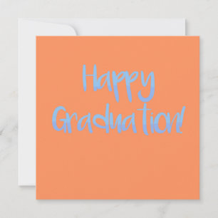 Carte Moderne Fresh Orange et Bleu "Happy Graduation"