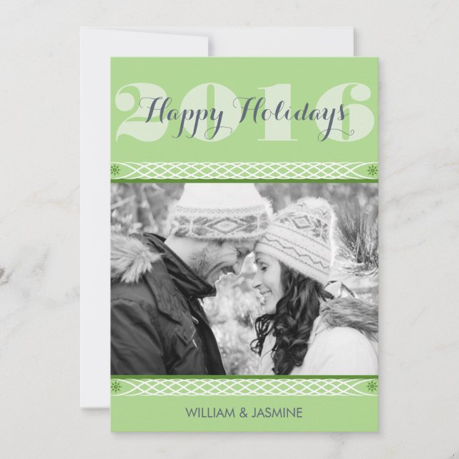 Carte moderne Green Holiday Photo Holiday Appartem (Devant)