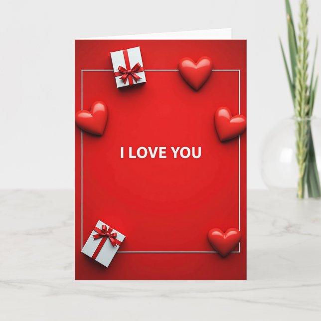 Carte Moderne 'Je T'Aime' (Devant)