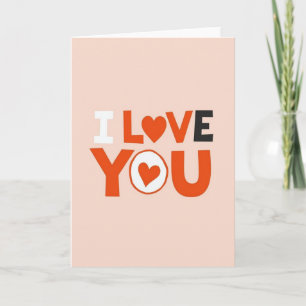 Carte Moderne 'Je T'Aime' Pour Le Cœur