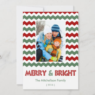 Carte moderne Joyeux rouge brillant Vert Noël Appa