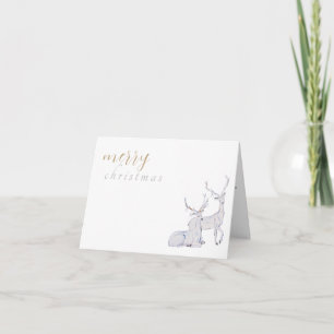 Carte Moderne Minimaliste Joyeux Noël Renne 