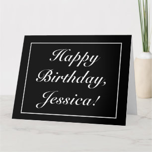 Carte Moderne minimaliste Noir Anniversaire Salutation p