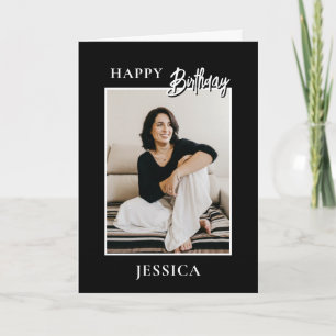 Carte Moderne Minimaliste Photo Joyeux Anniversaire