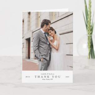 Carte Moderne Minimaliste Photo Mariage Recto Verso