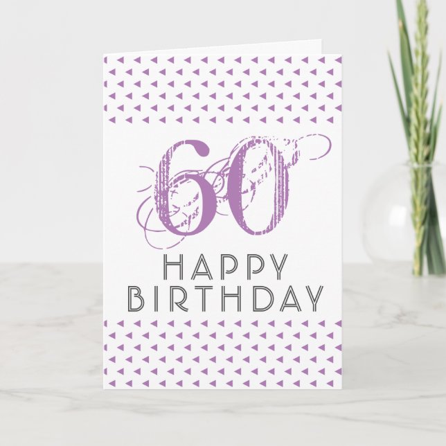 Carte Moderne motif rose 60e anniversaire (Devant)