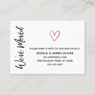 Carte moderne "Nous avons déménagé" avec Coeur 