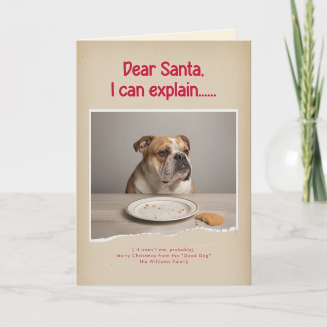 Carte Moderne Photo de Noël drôle d'animal de compagnie  (Devant)