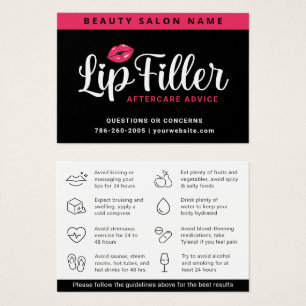 Carte moderne Pink Lip Filler Instructions de soin