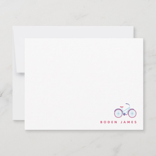 Carte moderne Retro Bicyclette Rouge Bleu Bleu (Devant)