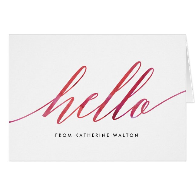 Carte moderne rose de manuscrit de calligraphie (Devant Horizontal)