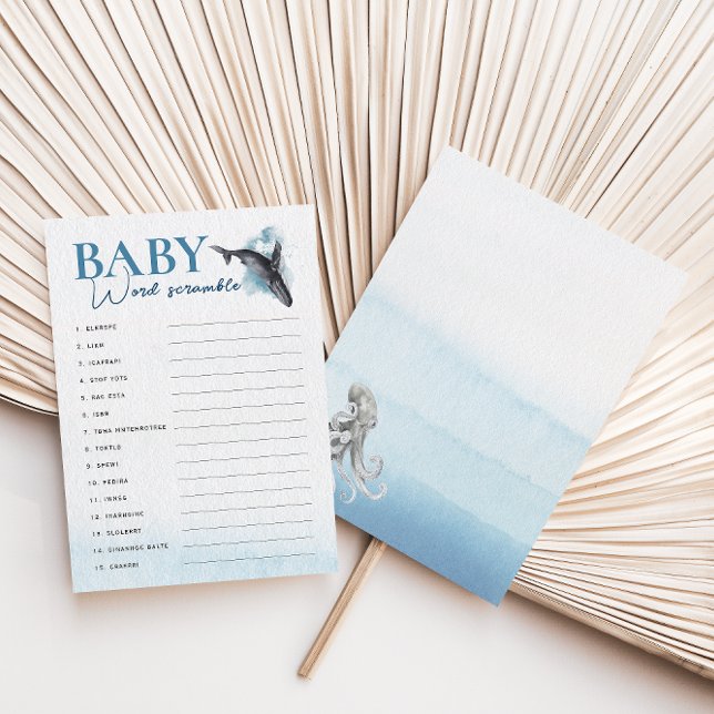 Carte moderne Rustic Ocean Word Bébé (Créateur téléchargé)