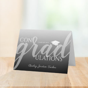 Carte Moderne Script Ombre Graduation Félicitations