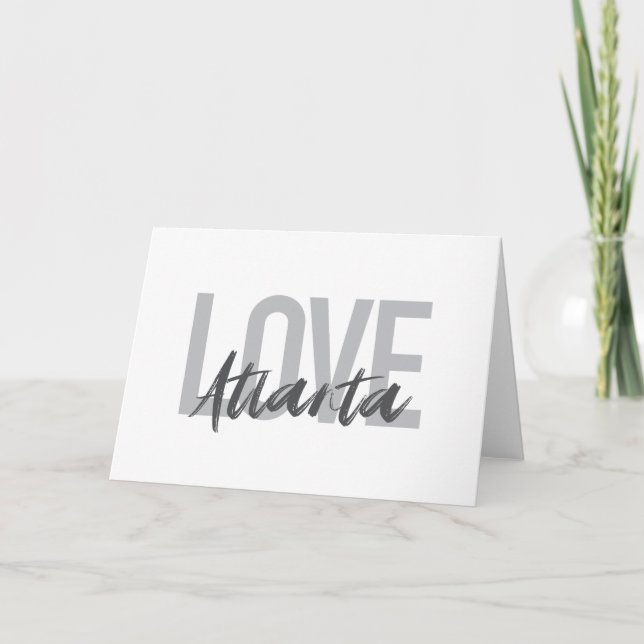 Carte Moderne, simple, cool, design urbain Love Atlanta (Devant)