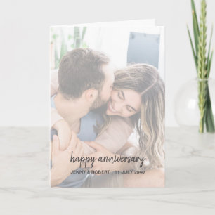 Carte Moderne Tendance Élégant Script Photo Anniversaire