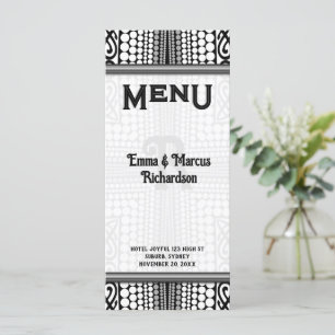Carte moderne Tribal Urban Edge Black White Menu C