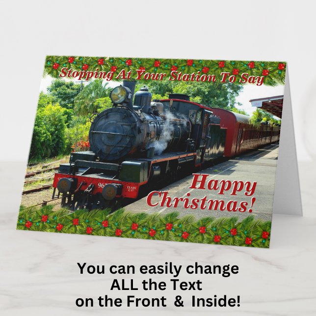 Carte Modifier le texte Ajouter des noms Train à vapeur  (Créateur téléchargé)